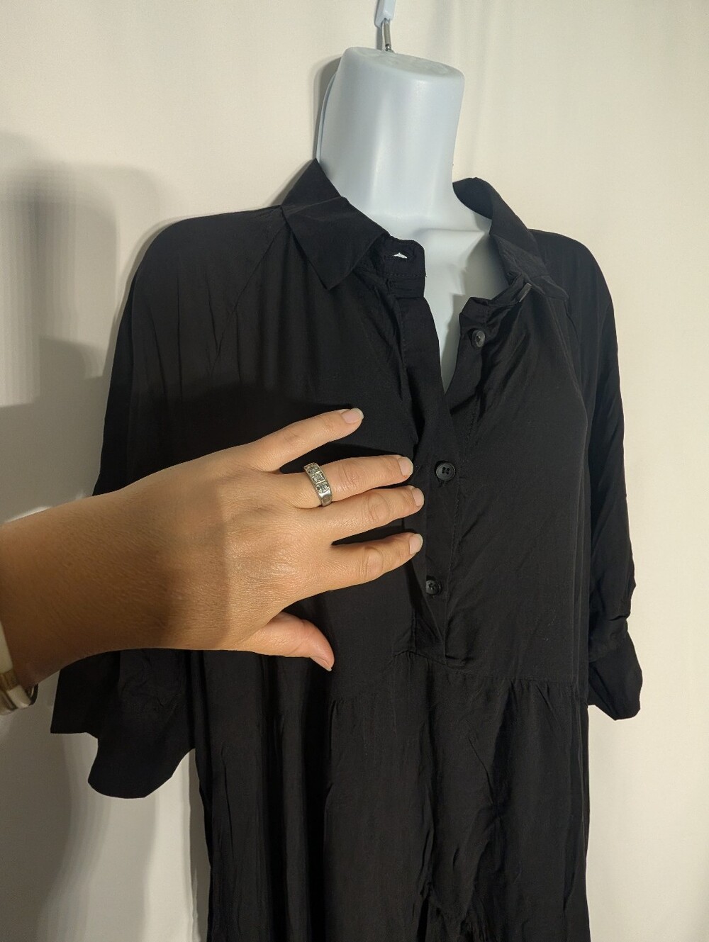 NWT Natural Life Rebecca Midi Dress Plus 2XL Black Witchy Tiered Flowy Boho - Picture 6 of 13